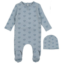 Load image into Gallery viewer, Bee &amp; Dee Dark Base Paisley Print Stretchie with Beanie- Boy
