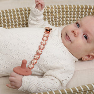 Adora Baby Poppy Pacifier Clip - Rosewood