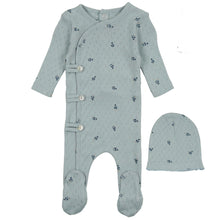 Load image into Gallery viewer, Bee &amp; Dee Dark Base Printed Pointelle Stretchie with Beanie- Boy
