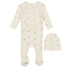 Load image into Gallery viewer, Bee &amp; Dee Light Base Printed Pointelle Stretchie with Beanie- Girl
