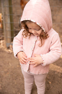 Bee and Dee Dusty Pink Quilted Print Velour Jacket and Hat