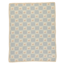 Load image into Gallery viewer, Bebe Organic Blue Rocking Horse Patchwork Blanket
