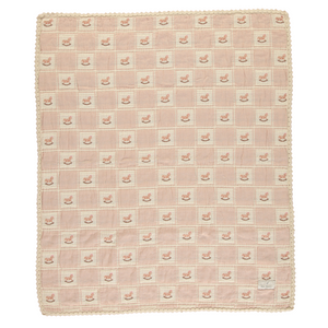Bebe Organic Mauve Rocking Horse Patchwork Blanket