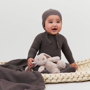 Kipp Baby Cocoa Garter Knit Stretchie (and bonnet)