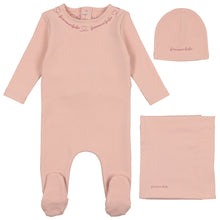 Load image into Gallery viewer, Bee &amp; Dee Rose Script Cotton Layette Set

