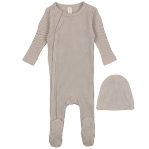 Lilette Mist Side Snap Rib Stretchie and Beanie