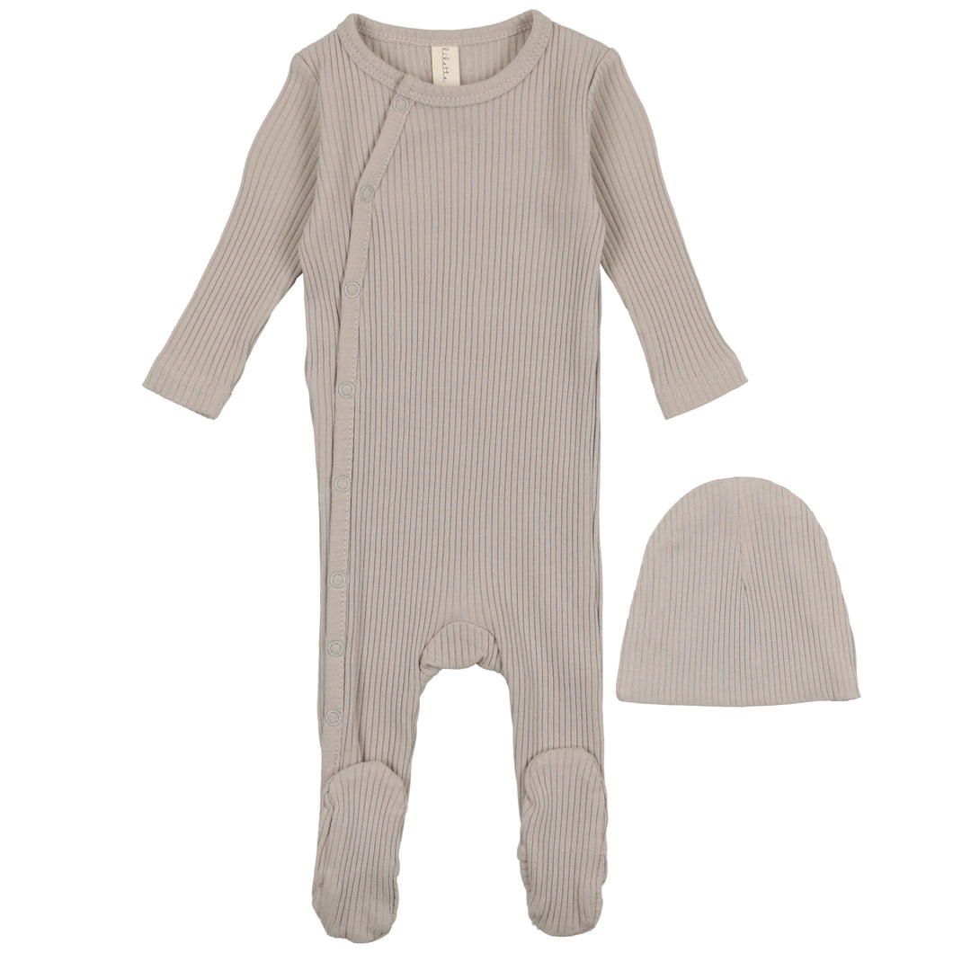 Lilette Mist Side Snap Rib Stretchie and Beanie