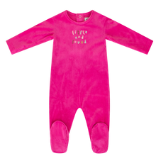 Load image into Gallery viewer, Kipp Baby Pink Little and Loved Velour Stretchie
