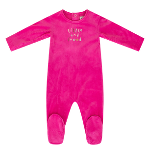 Kipp Baby Pink Little and Loved Velour Stretchie
