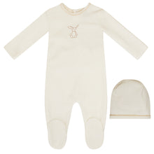 Load image into Gallery viewer, Kipp Baby Sand Bunny Velour Stretchie and Beanie
