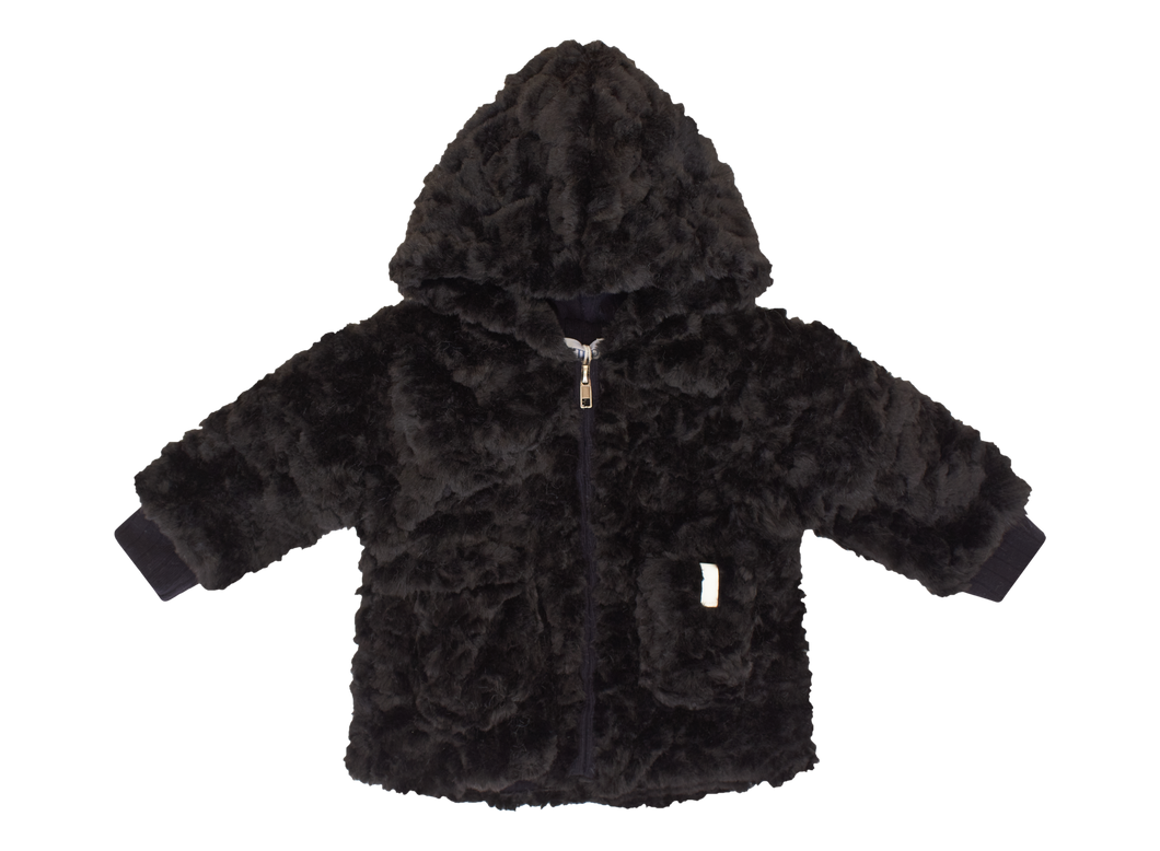 Kipp Baby Black Textured Fur Jacket