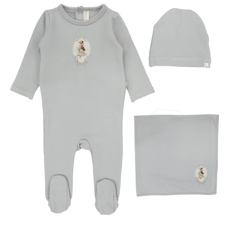 Lilette Blue Terry Print Layette Set