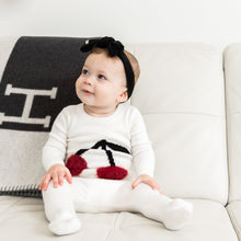 Load image into Gallery viewer, So Loved Off White/Cranberry Baby Knit Romper With Cherry
