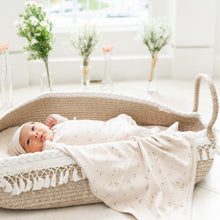 Load image into Gallery viewer, Fragile Light Maple Scallop Stitch Floral Layette Set

