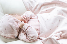 Load image into Gallery viewer, Little Fragile Baby Pink Velour Floral Layette Set

