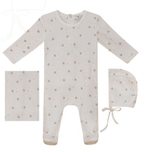 Load image into Gallery viewer, Little Fragile Off White Velour Floral Layette Set
