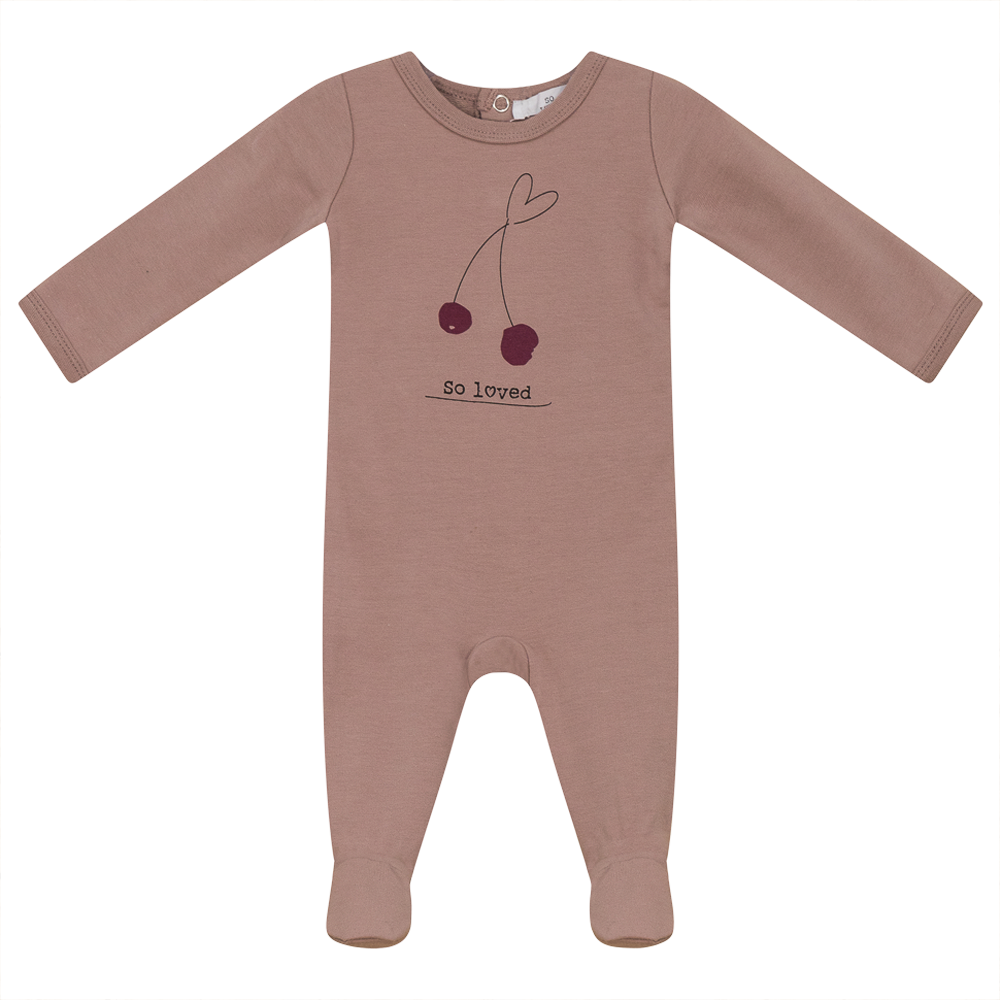 So Loved Rose Cloud Cherry Print Stretchie