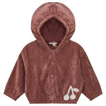 Load image into Gallery viewer, Fragile Berry Cherry Velour Hoody
