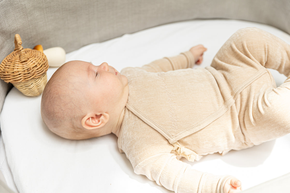 Little Fragile Stone Mock Overlap Velour Stretchie – Belle Tete Baby