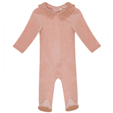 Load image into Gallery viewer, Fragile Blush Mesh Color Velour Stretchie
