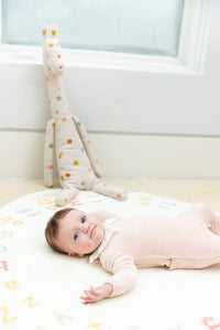 Clô Baby Pink Velour Stretchie with Embroider Collar