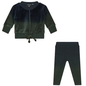 5 Stars Olive/Midnight Velour Dip Dye Effect