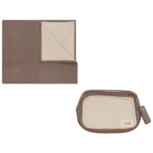 Load image into Gallery viewer, Bebe Bella Mink/Dark Almond Knitted Carriage Blanket With Pouch
