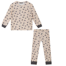 Load image into Gallery viewer, Whipped Cocoa Cream Floral Print Ribbed Velour Pajamas- Unisex
