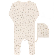 Load image into Gallery viewer, Ely&#39;s and Co Ivory Garden Floral Print Stretchie and Bonnet- Boy
