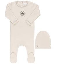 Load image into Gallery viewer, Ely&#39;s and Co Ivory Garden Floral Center Stretchie and Beanie- Boy
