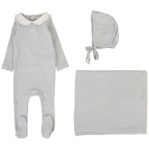 Lilette Pale Blue Emblem Embroidered Layette Set
