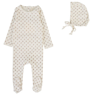 Lilette Milk Ballard Print Stretchie with Bonnot