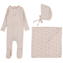 Load image into Gallery viewer, Lilette Soft Pink Bow Pointelle Graphic Layette Set

