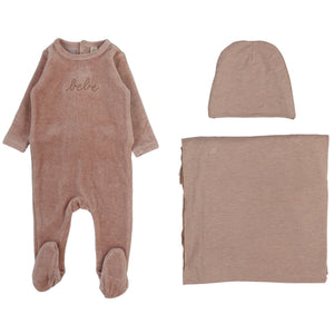 Lilette Heather Pink Bebe Velour Layette Set