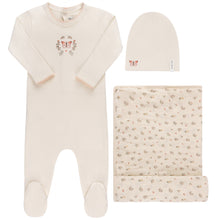 Load image into Gallery viewer, Ely&#39;s and Co Ivory Garden Floral Center Layette Set- Girl

