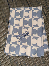 Load image into Gallery viewer, Bebe Bella Dark Almond/Dusty Blue Knit Baby Carriage Blanket
