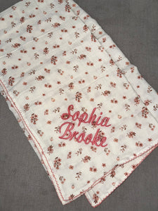 Adora Baby Floral Girls Muslin Swaddle + Cloth