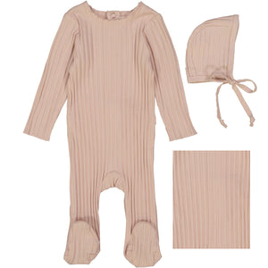 Lil Legs Pink Wide Ribbed Layette Set