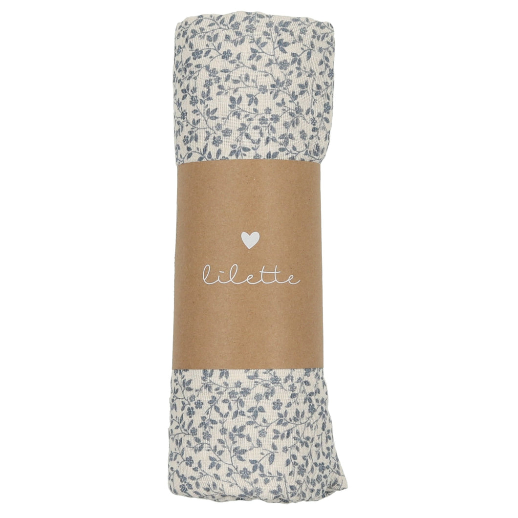 Lilette French Blue Floral Swaddle
