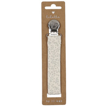 Load image into Gallery viewer, Lilette Cream/Blue Leaf Trail Paci Clip
