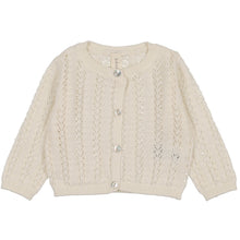 Load image into Gallery viewer, Lillete Cream Crochet Shrug Knit Cardigan

