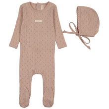 Load image into Gallery viewer, Lilette Dusty Pink Floret Print Stretchie with Bonnet
