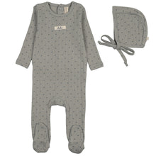Load image into Gallery viewer, Lilette Light Blue Floret Print Stretchie with Bonnet
