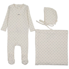Load image into Gallery viewer, Lilette Cream/Blue Floret Print Layette Set
