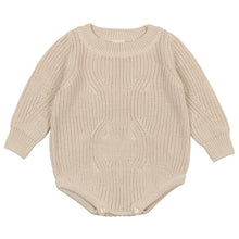 Load image into Gallery viewer, Analogie by Lil Legs Natural Chunky Knit Romper
