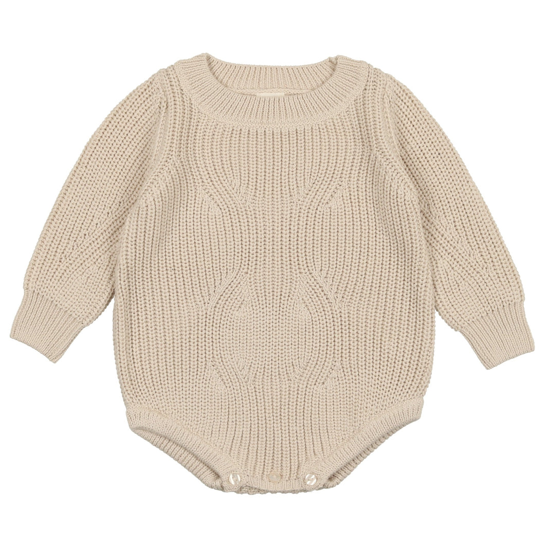 Analogie by Lil Legs Natural Chunky Knit Romper