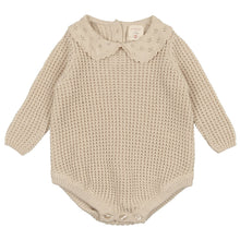 Load image into Gallery viewer, Analogie by Lil Legs Natural Pointelle Collar Knit Romper
