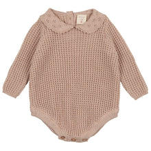 Load image into Gallery viewer, Analogie by Lil Legs Blush Pointelle Collar Knit Romper
