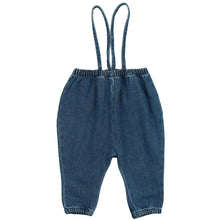 Load image into Gallery viewer, Lil Legs Blue Denim Bubble Suspender Pants
