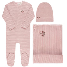 Load image into Gallery viewer, Ely&#39;s and Co  Pink Metallic Stripe Collection Layette Set
